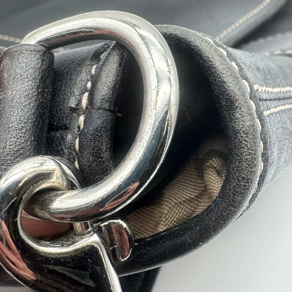 Vintage Coach Soho Black Leather Buckle Flap Adjustable Strap Crossbody 8480 - Picture 10 of 16
